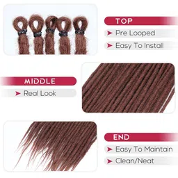 RITZKART Clip In Straight Locks Hair Extension- Brown- 36 inch image 2