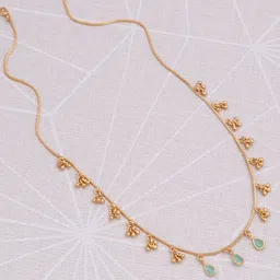 BELWICK Gold Plated Artificial Stones Studded Swaroski Doliya Necklace-picture-39