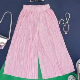 Pantaloons Junior Accordion Pleated Flared Pants - Pink-picture-25