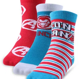 Cute Walk by Babyhug Non Terry Anti Bacterial Ankle Length Socks Marvel Avengers Graphics Pack of 3 - Multicolour-image-19