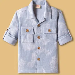 Rikidoos Full Sleeves Tie Dye Shirt - Light Blue-image-73