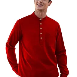 Yugnik Mandarin Collar Roll-Up Sleeves Straight Short Kurta-picture-21