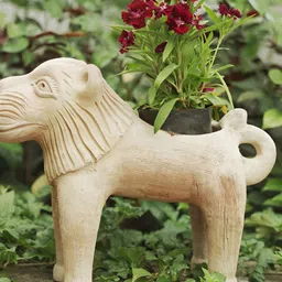 Swadeh Brown Textured Clay Planter Pot image 4