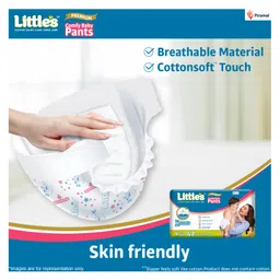 Little's Baby Diapers S Size (Small) Pants Style | 4-8 kg | 84 Count - Pack of 2 | CottonSoft Baby Diaper with Leakage Guard, Wetness Indicator & 12 Hours Absorption image 2