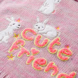 Wingsfield Full Sleeves Bunny Patch Detailed Sweater - Pink image 3