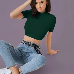 dream beauty fashion Dream Beauty Women High Neck Fitted Top image 4