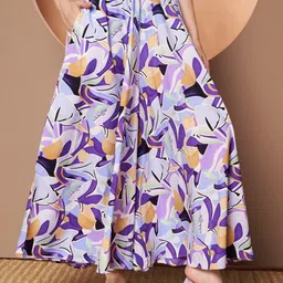 ZWERLON Printed Flared Maxi Skirts image 5