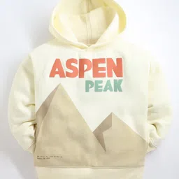 Cherry Crumble By Nitt Hyman Fleece Full Sleeves Aspen Peak Hoodie - Beige image 5