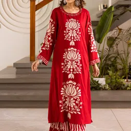 KALINI Women Floral Printed Kurta with Palazzo-image-42