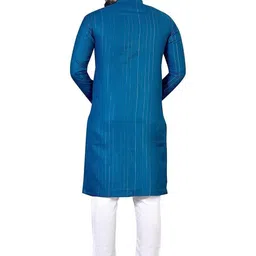 Krudha Fashion Men Striped Thread Work Pathani Kurta image 2