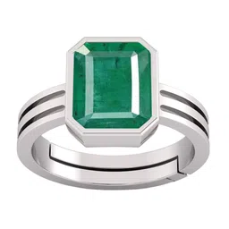RSPR 14.25 Ratti 13.62 Carat Emerald Panna-Studded Adjustable Finger Ring image 1