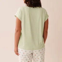 La Vie En Rose Snail Print Super Soft T-Shirt Green image 5