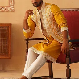 Jompers Men Regular Thread Work Kurta with Trousers image 5