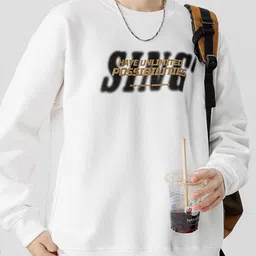 StyleCast Men Typography Printed Round Neck Sweatshirt image 4