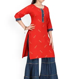 BAESD Girls Printed Regular Pure Cotton Kurta with Sharara image 3