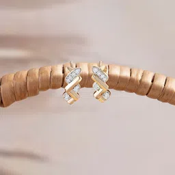 Mia by Tanishq 14KT Gold Natural Diamond Stud Earrings - 2.825gm-picture-8