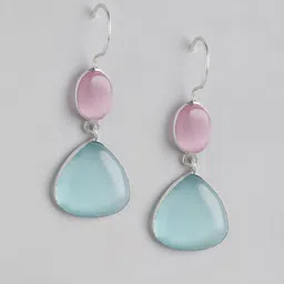 Anouk Silver Plated Opal Contemporary Drop Earrings image 3