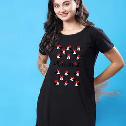 SWIFTLY Women Minnie Mouse Bio Finish Graphic Printed Round Neck Cotton T-shirt-picture-39