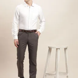 Turtle Men Tailored Fit Slim Fit Formal Trousers image 3