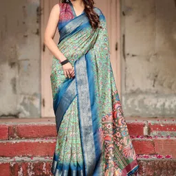 MAHARANI COUTURE Ethnic Motifs Printed Kanjeevaram Saree image 4