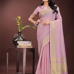 ALAGINI Striped Zari Organza Saree-picture-40