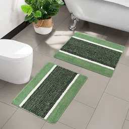Kuber Industries Green & Black Anti-Skid Door Mats image 1