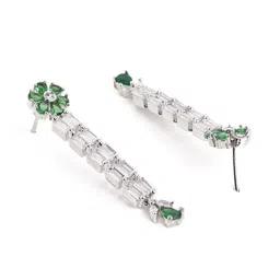 Priyaasi Silver-Plated American Diamond Studded Jewellery Set image 3