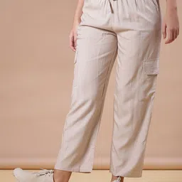 V-Mart Women Regular Fit Mid-Rise Cotton Cargo Trousers-picture-40