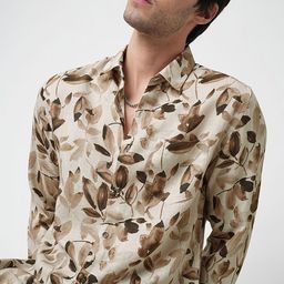 VASTRADO Men Classic Slim Fit Floral Opaque Printed Casual Shirt-picture-9