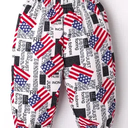 Kookie Kids Full Length Lounge Pant Flag Print - Red-picture-10