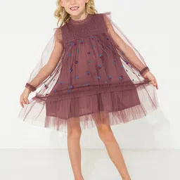 Cherry Crumble Girls Smocked Floral A-Line Dress-image-21
