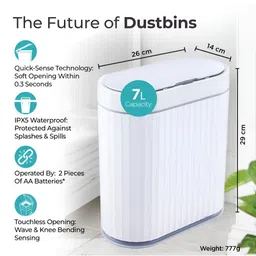 The Better Home White Self-Design Stainless Steel Dustbins - 7 L image 3