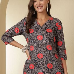 Anouk Rustic Ethnic Motifs Printed V-Neck Kurti-picture-36