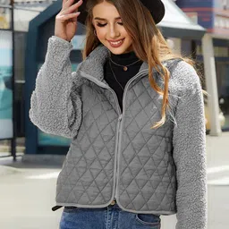 bebe Striped Hooded Quilted Jacket With Patchwork-picture-40