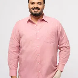 Big Hello - The Plus Life Men India Slim Relaxed Fit Solid Cotton Casual Shirt-picture-11