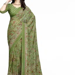 KANOODA Floral Printed Pure Georgette Saree-picture-10