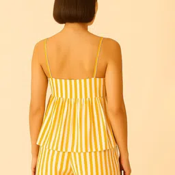 KAORI BY SHREYA AGARWAL Striped Square Neck Top With Shorts Co-Ords image 2