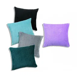 RD TREND Purple Set of 5 Striped Square Cushion Covers image 4