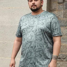 Instafab Plus Men Plus Size Abstract Printed Round Neck T-shirt-picture-40