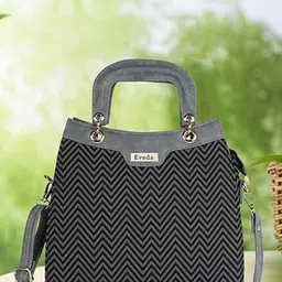 VELUCIA Women Striped Textured Structured Handheld Bag image 1