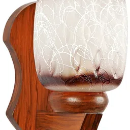 1ST TIME Brown & Brown Textured Wood Cylinder Shaped Wall Lamp-picture-37