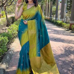 VILLE FASHION Woven Design Zari Art Silk Banarasi Saree-picture-7