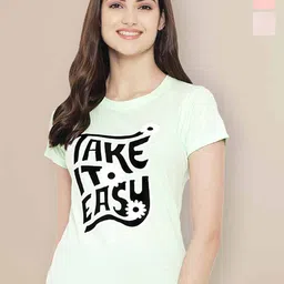 Metronaut Women Typography 3 Printed Applique T-shirt-picture-21