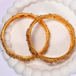 poshify Luxury Gold Plated Goddess Laxmi Design Pure Brass Bangles 2246-1890 Stylish Traditional Bangle image 5