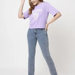 Kraus Jeans Women Straight Fit Mid-Rise Heavy Fade Stretchable Jeans image 4