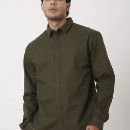 Blnk Men Relaxed Fit Solid Spread Collar Cotton Casual Shirt-image-92