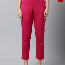 Valles365 by S.C. Women Pack Of 2 Solid Mid-Rise Cropped Woolen Trousers-image-15