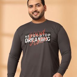 plusS Men Plus Size Typography Printed Cotton Sweatshirt-picture-6