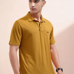 HIGHLANDER Men Self Design Polo Collar Slim Fit T-shirt-picture-56