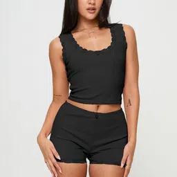 HERE&NOW Round Neck Top With Shorts Co-Ords-picture-18